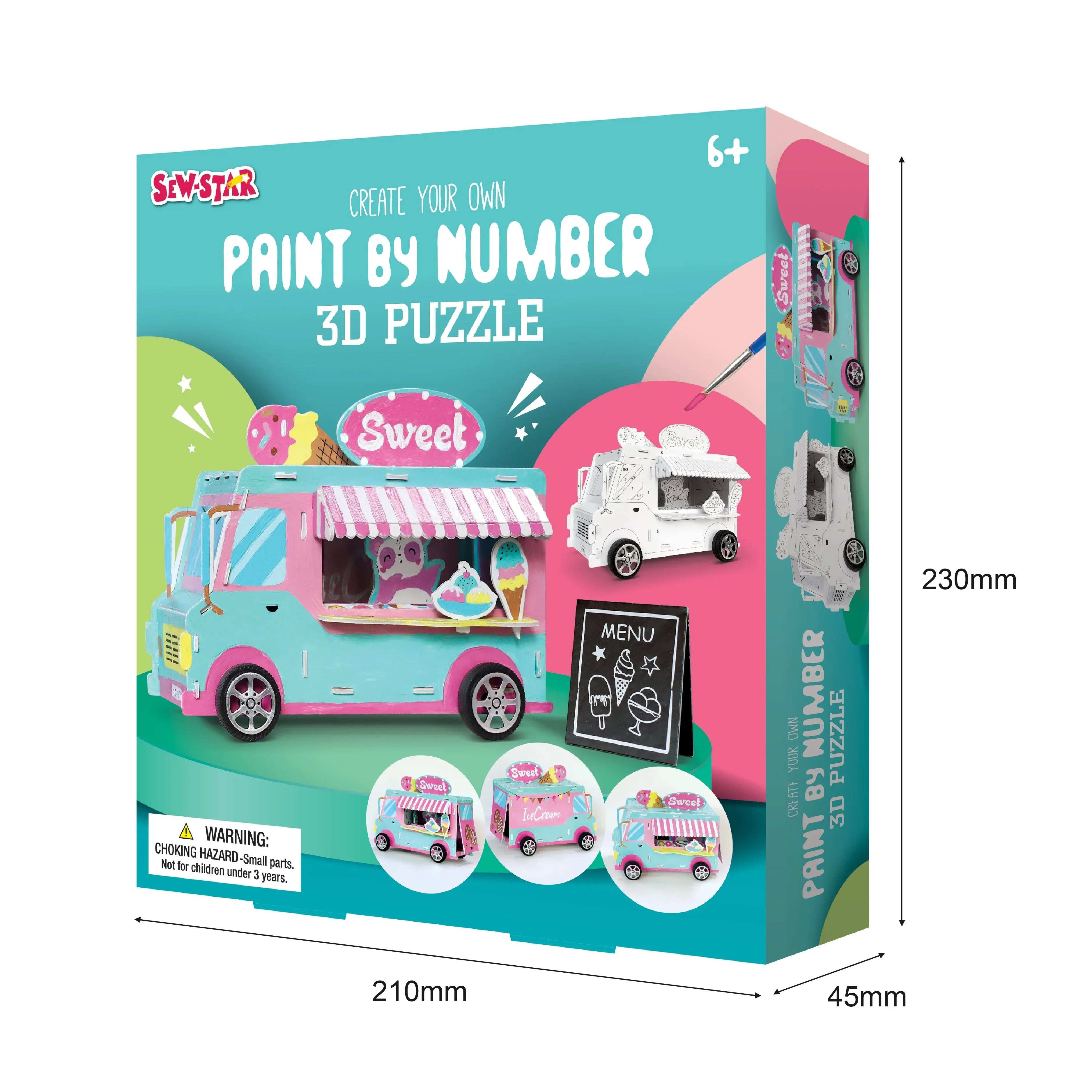 Sew Star Paint By Number 3D Puzzle - Bus – Best Educational Toys For Kids In Kuwait